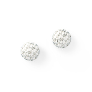 CC Sport Silver Golf Ball Earrings for Little Girls & Tweens